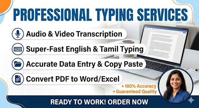 do fast and accurate tamil and english typing, data entry