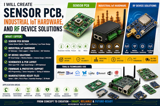 do sensor pcb design, industrial iot pcb, and rf device