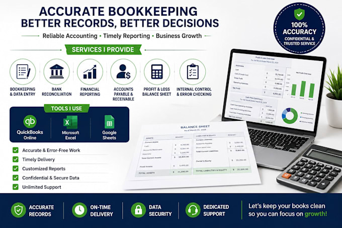 do bookkeeping, financial statement, tax return filing iris