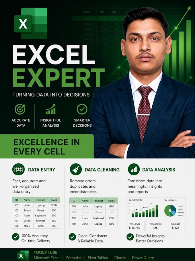 do data entry , data cleaning in excel