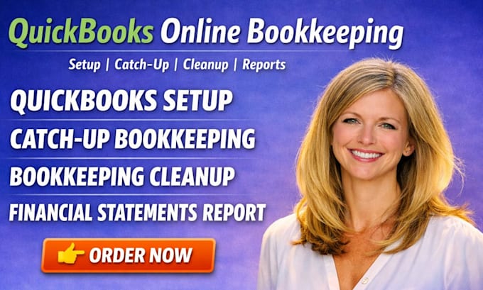 setup catchup quickbooks online bookkeeping cleanup financial statements report