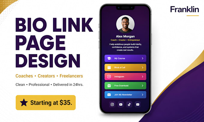design a professional carrd bio link page or portfolio website
