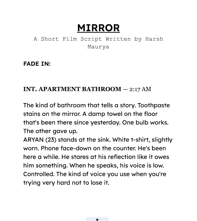 write professional short film scripts and screenplays