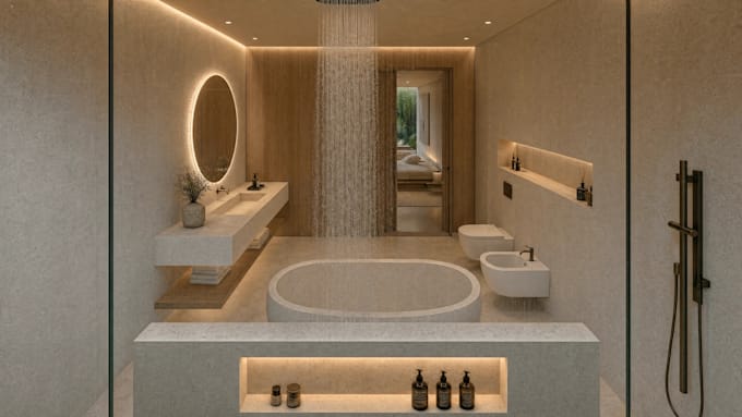 design luxury bathroom spa with sacred geometry