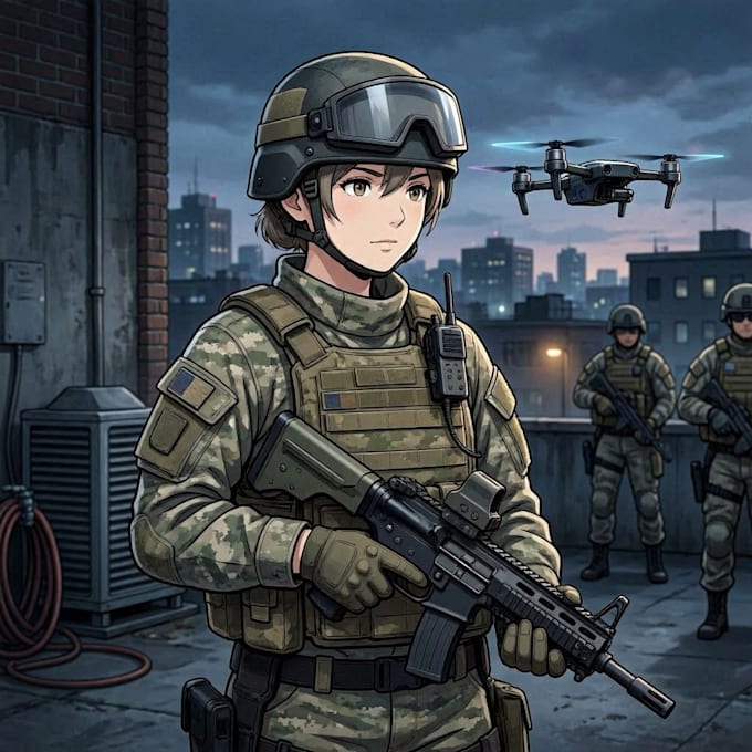 create military themed illustrations