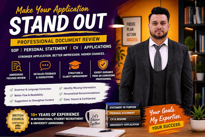 review and edit your sop, personal statement, and university application