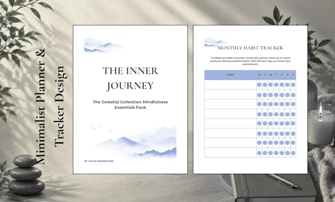 design an aesthetic planner, journal, or custom habit tracker