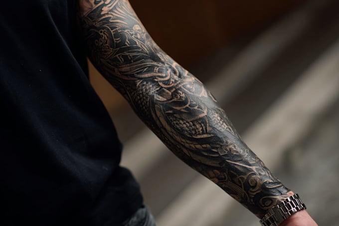 create a tattoo design of tattoo sleeve