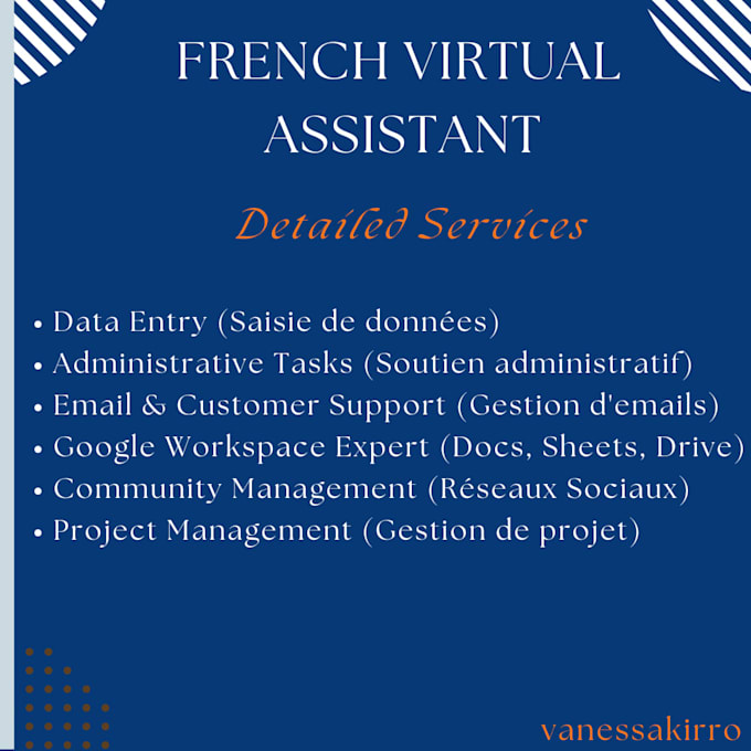 your french virtual assistant for data entry, email and project manage