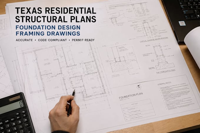 draw texas residential structural plans foundation design and framing drawing