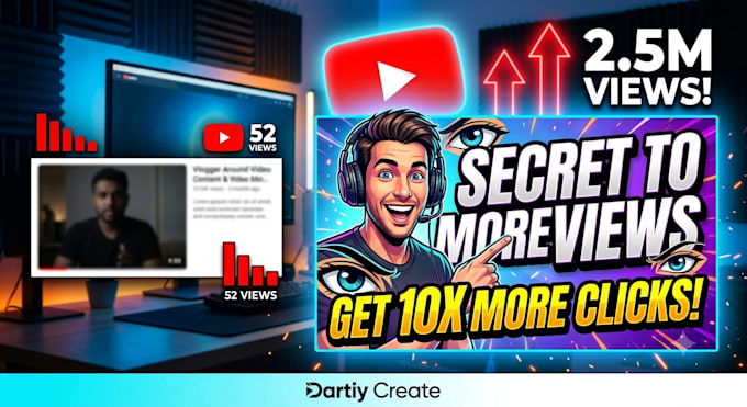 create click worthy youtube thumbnails for more views