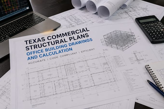 draw texas commercial structural plans office building drawings and calculation