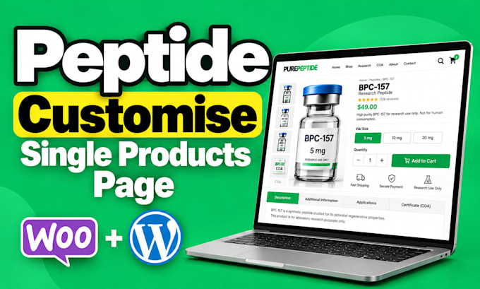 build peptide website,peptide research website,peptide woocommerce,peptide store