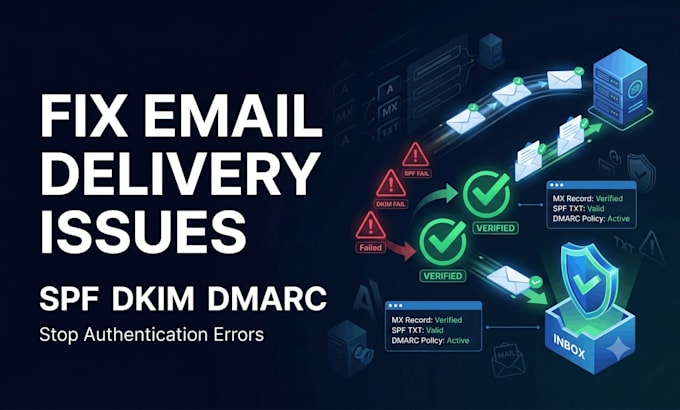 set up spf dkim dmarc mx cname and fix dns email issues