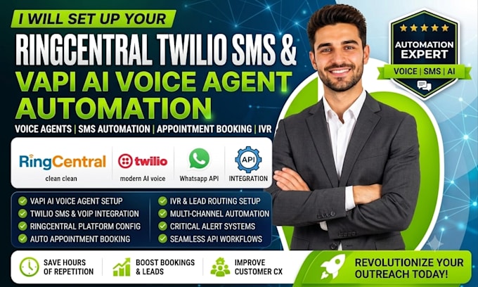 setup twilio ringcentral sms automation vapi ai voice agent appointment booking