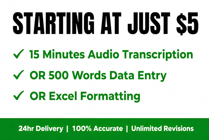 carry out accurate audio transcription and data entry
