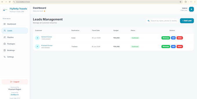 develop custom travel CRM for travel agencies