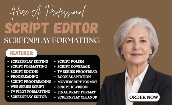 format and edit your screenplay script tv series