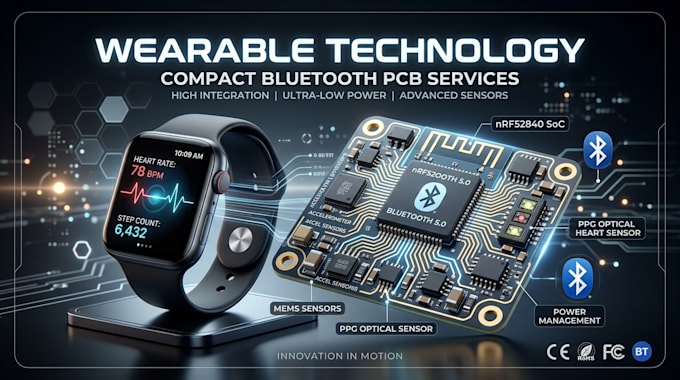 design wearable technology bluetooth pcb and embedded hardware