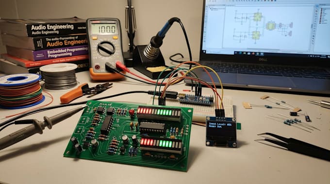 design audio electronics, vu meter pcb and embedded systems
