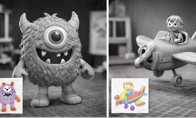 convert 2d character images into 3d printable models stl obj for 3d print
