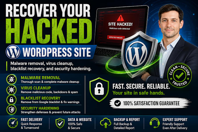 do recover hacked wordpress website, remove malware, virus and blacklist