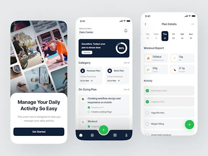 develop flutter app for android and ios with clean UI