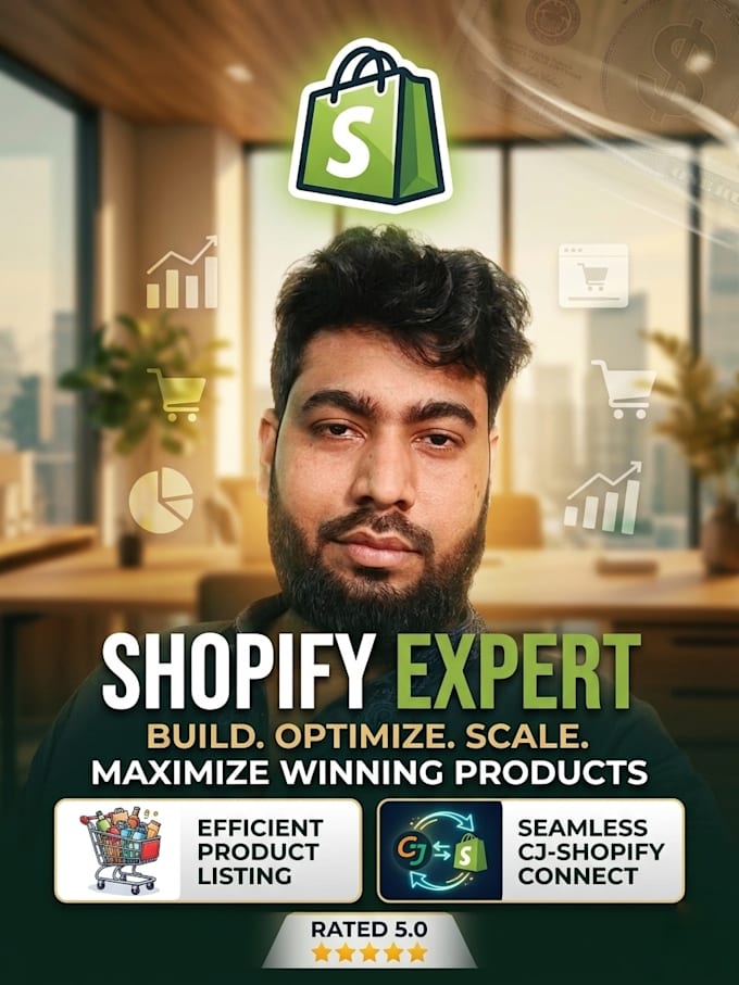 create a professional shopify dropshipping store and connect cj dropshipping