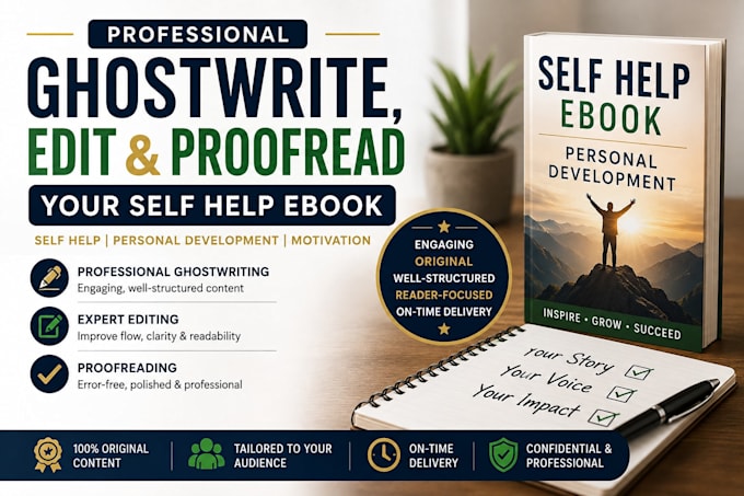 professionally ghostwrite, edit, proofread personal development self help ebook