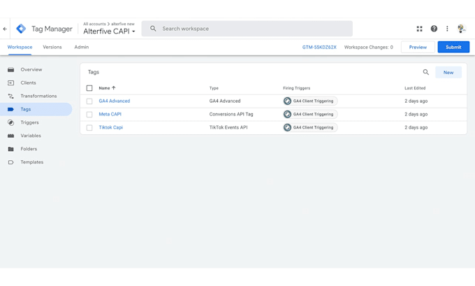 set up meta pixel, meta conversion API, GTM, stape