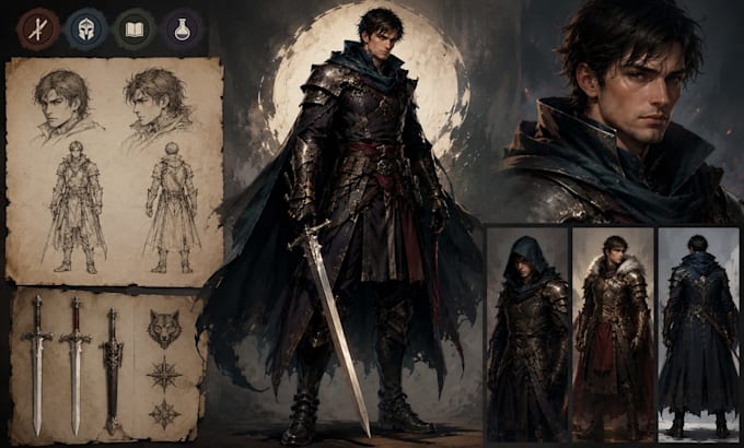 do fantasy character design, dnd character, rpg character art