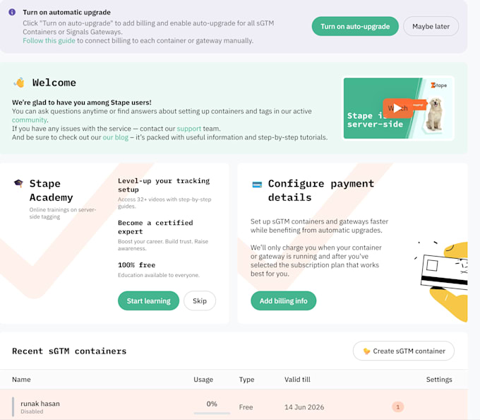 set up complete tracking with GTM, ga4, meta capi and server side tagging