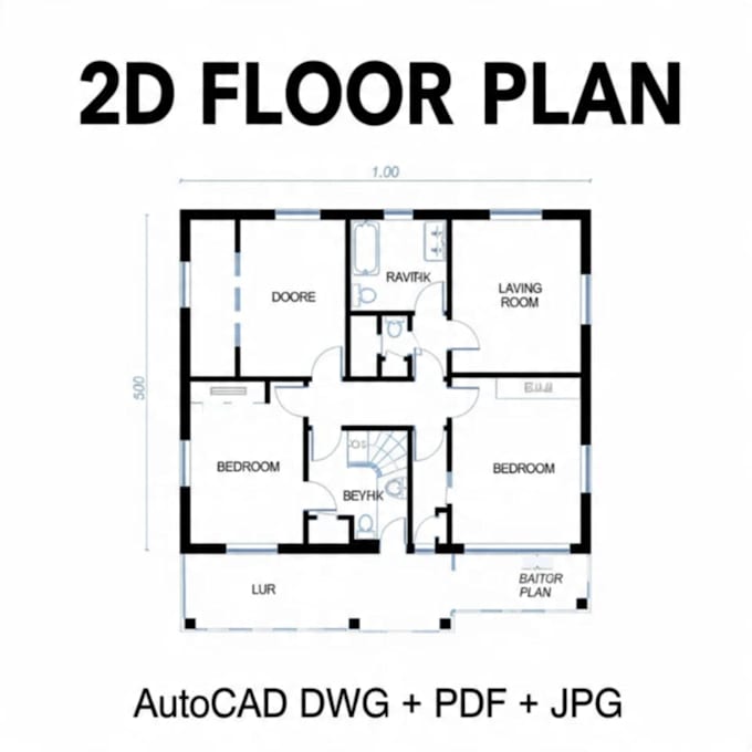 design professional 2d architectural floor plans in autocad