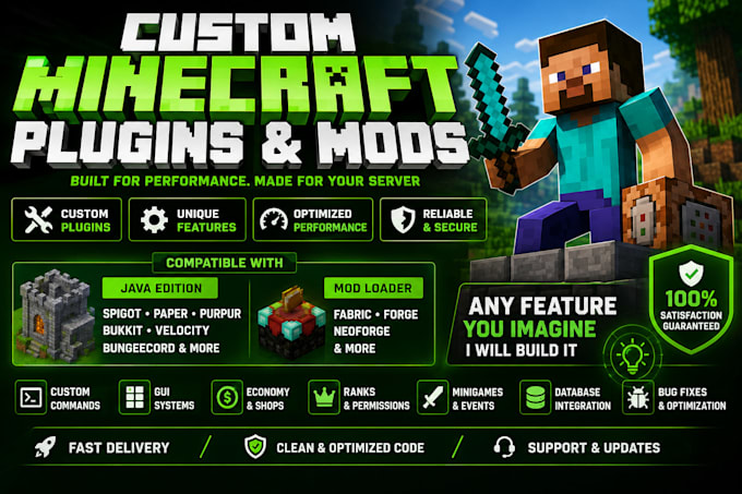 develop custom minecraft plugins and mods