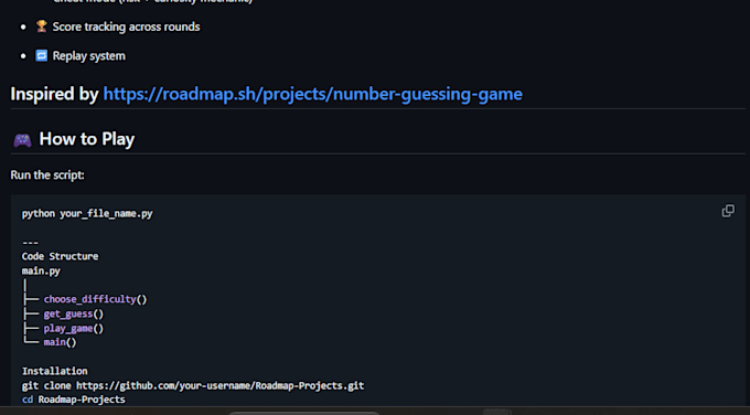 create a professional readme file for your github project