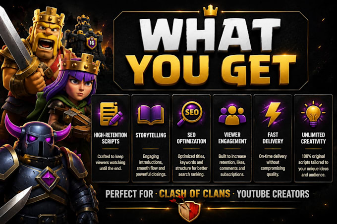 write clash of clans video scripts