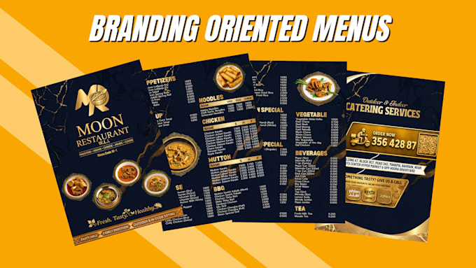 design a beautiful and modern restaurant menu
