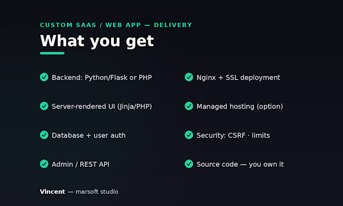 build a custom saas or web app in python or PHP