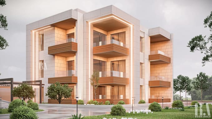 high quality 3d facade design and visualization for architectural exteriors