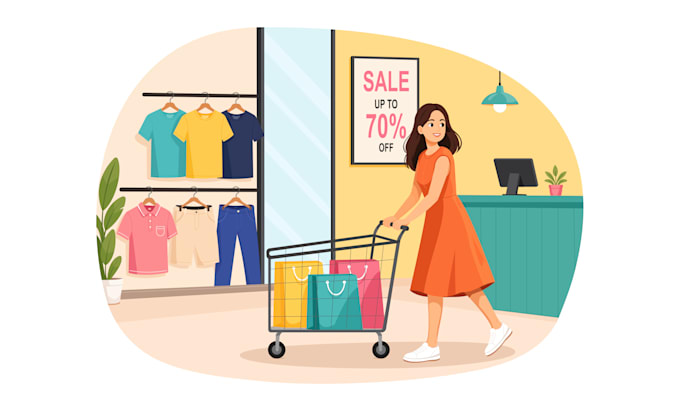 design unique 2d flat illustration