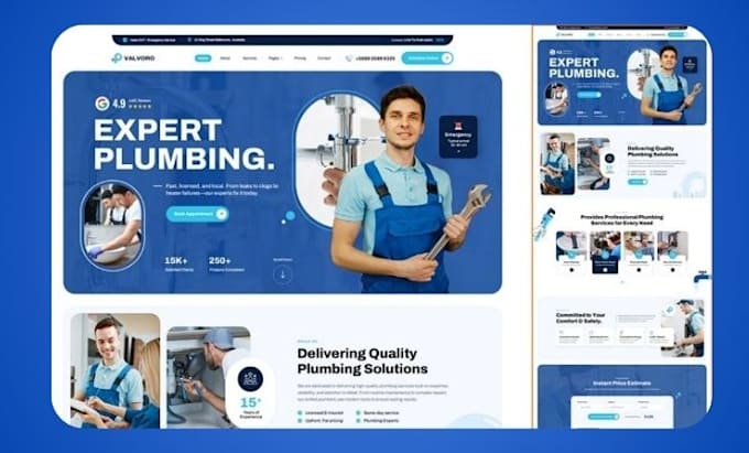 design a professional plumbing website that converts visitors into leads