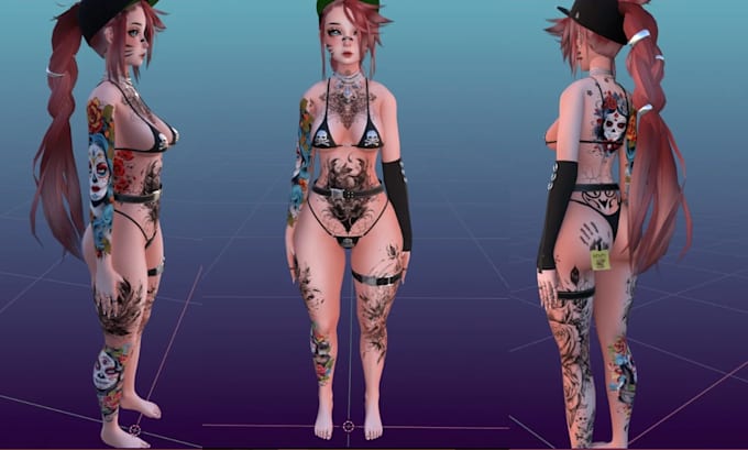 model and rig custom 3d clothing, accessories props for your vrchat avatar unity