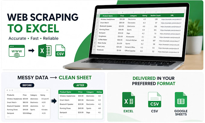 scrape public website data with python into clean excel or CSV