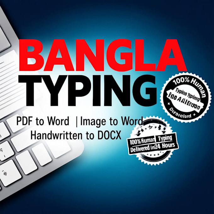 do bangla typing from PDF, image, handwritten to word docx