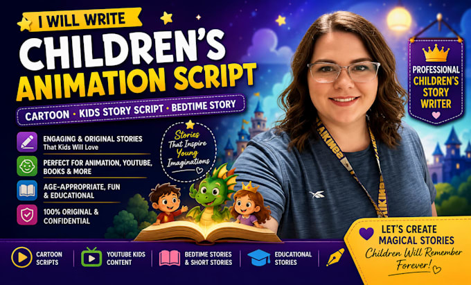 write a captivating children animation script, cartoon, or kids story script