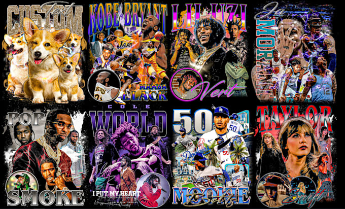 design a crazy vintage style bootleg rap tee for you