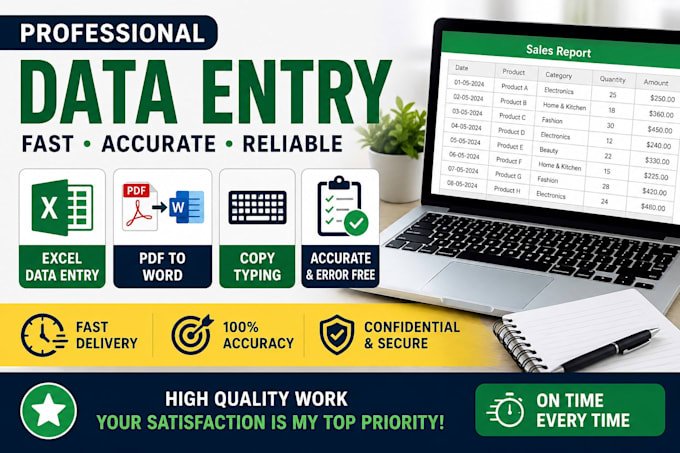 do accurate data entry, excel data entry, PDF to word