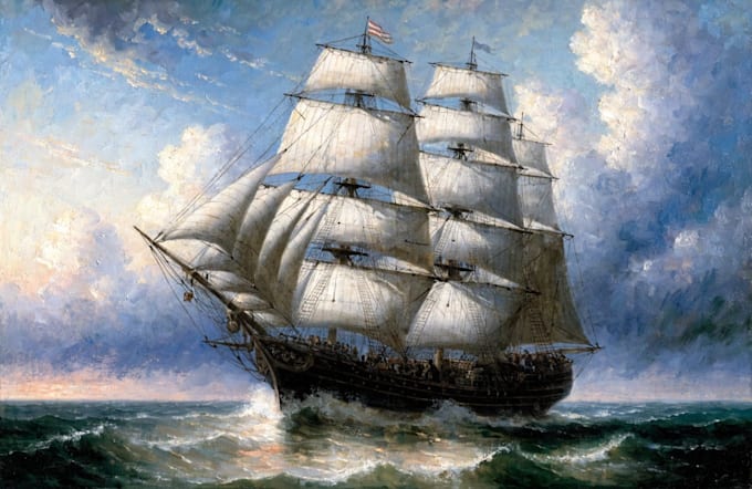 create ship oil painting for you