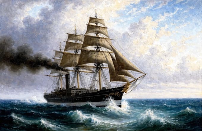create ship oil painting for you