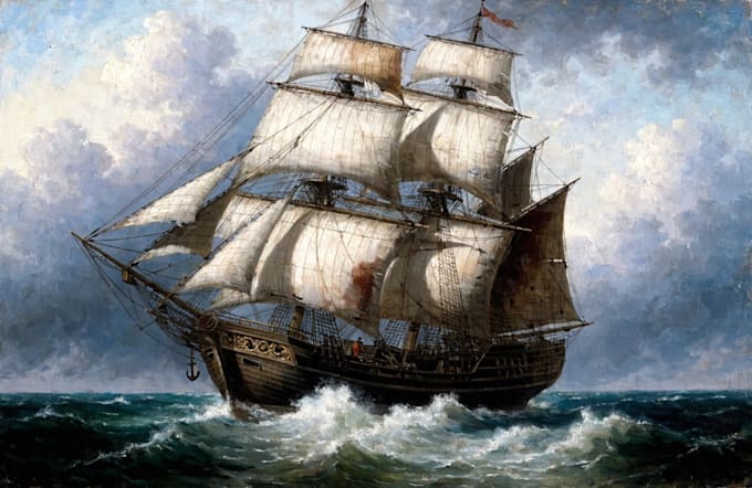 create ship oil painting for you